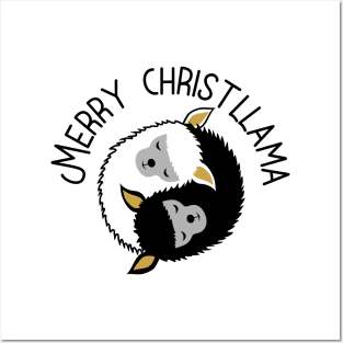 merry christmas llama Posters and Art